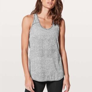 Lululemon Essential Tank Top Stretchy Lightweight Sheer Luon Pebble Jacquard 10
